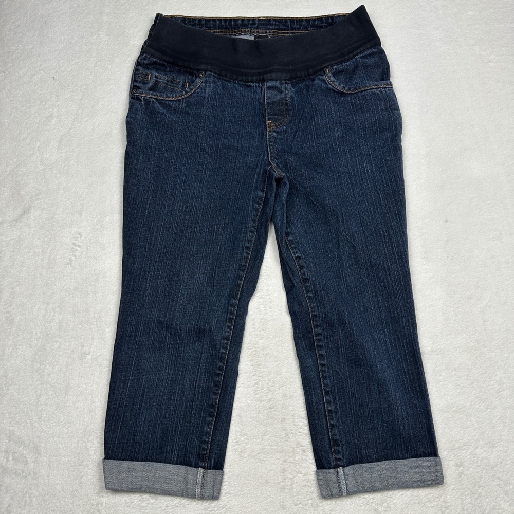 ana‎ A New Approach Maternity Dark Wash Cropped Jeans Blue Size Small 619